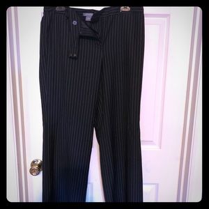 Ann Taylor Black Pants with Creme Pin Stripes